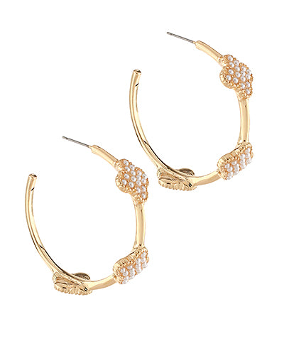 PEARLS CLOVER HOOPS