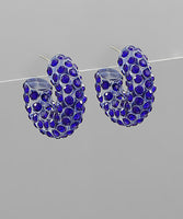 BLUE CRYSTAL HOOPS