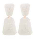 WHITE WRAPPED TER DROP EARRINGS