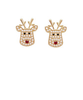 PEARL RUDOLF REINDEER STUDS