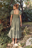 OLIVE MIDI BABYDOLL DRESS