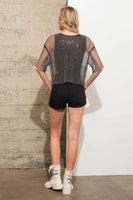 BLACK CRYSTAL MESH NET WITH BODYSUIT LINING SET