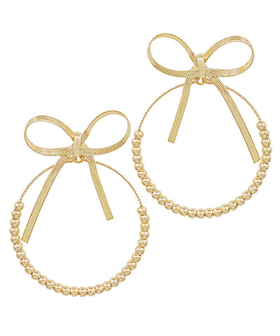 BOW CIRCLE EARRINGS