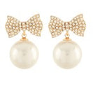 PRETTY IN PEARLS BOW EARRINGS