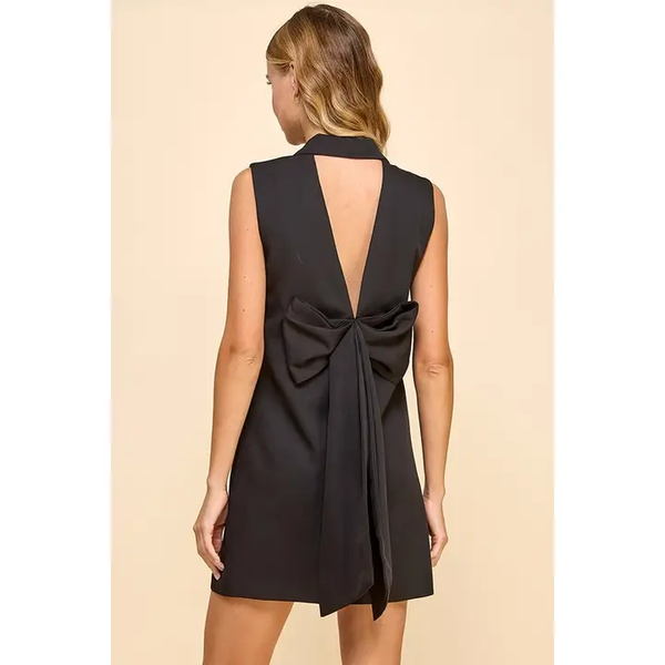 LITTLE BLACK DOUBLE  BREASTED VEST DRESS