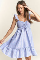 BLUE STRIPE CONFETTI DRESS