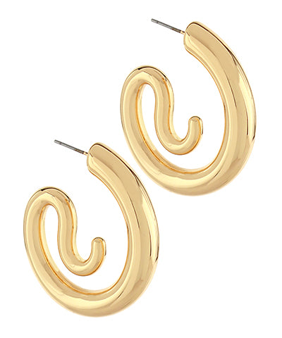 GOLD WAVY. HOOPS