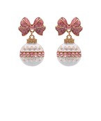 PINK BOW ORNAMENT EARRINGS