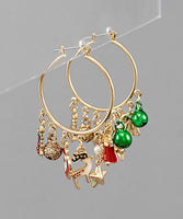 CHRISTMAS JINGLE BELL CHARM  EARRINGS