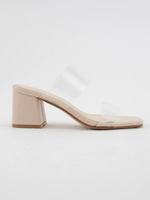 CLEAR DOUBLE STRAP BLOCK HEEL