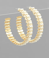 IVORY GOLG HOOP EARRINGS