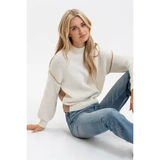 NEUTRAL COLORBLOCK KNIT SWEATER