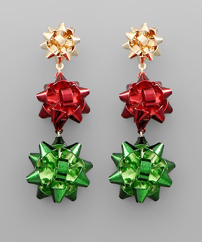 GIFT BOW TIER EARRINGS