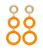 ORANGE TEAR DROP WRAPPED EARRINGS