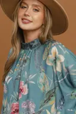 LOST IN THE GARDEN TEAL TOP