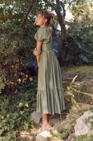 OLIVE MIDI BABYDOLL DRESS