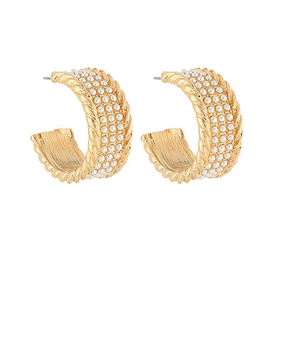 PEARL GOLD HOOPS