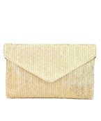 Braided raffia clutch bag